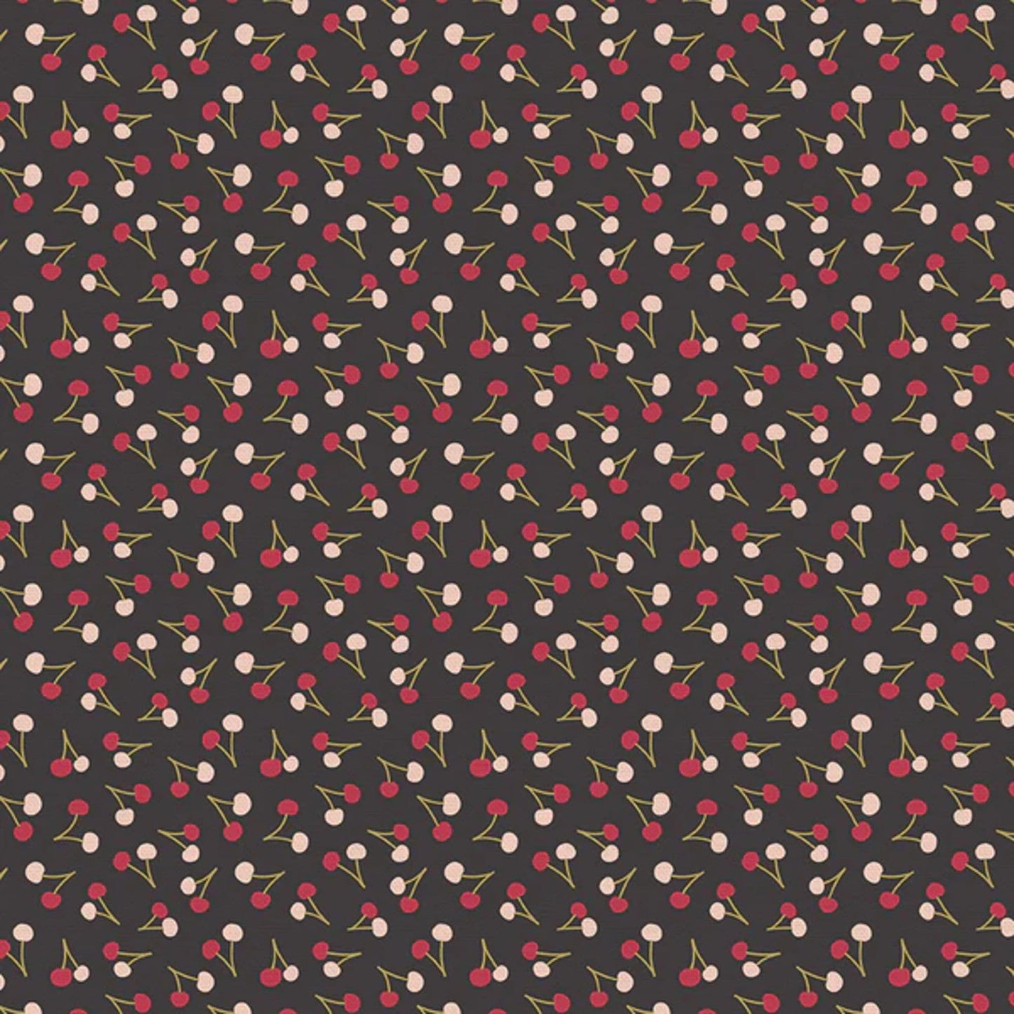 Cherries Black Fruity Maja Faber Paintbrush Studio Fabric 100% Quilters Cotton 120 19902 Fabric Fetish