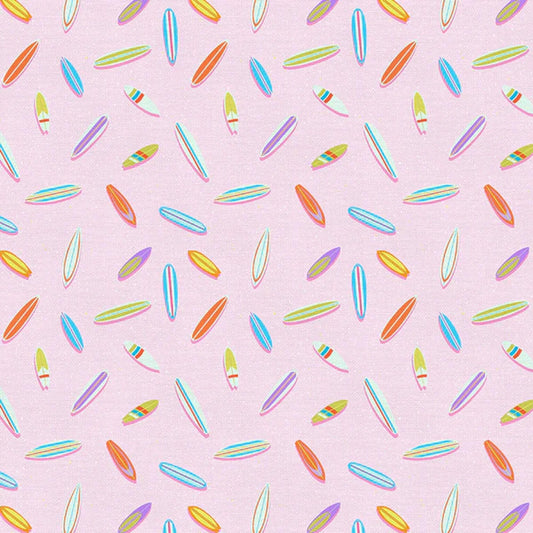 Surfboards Pink Goin' Surfin' Lysa Flower Paintbrush Studio Fabric 100% Quilters Cotton 120 24827 Fabric Fetish