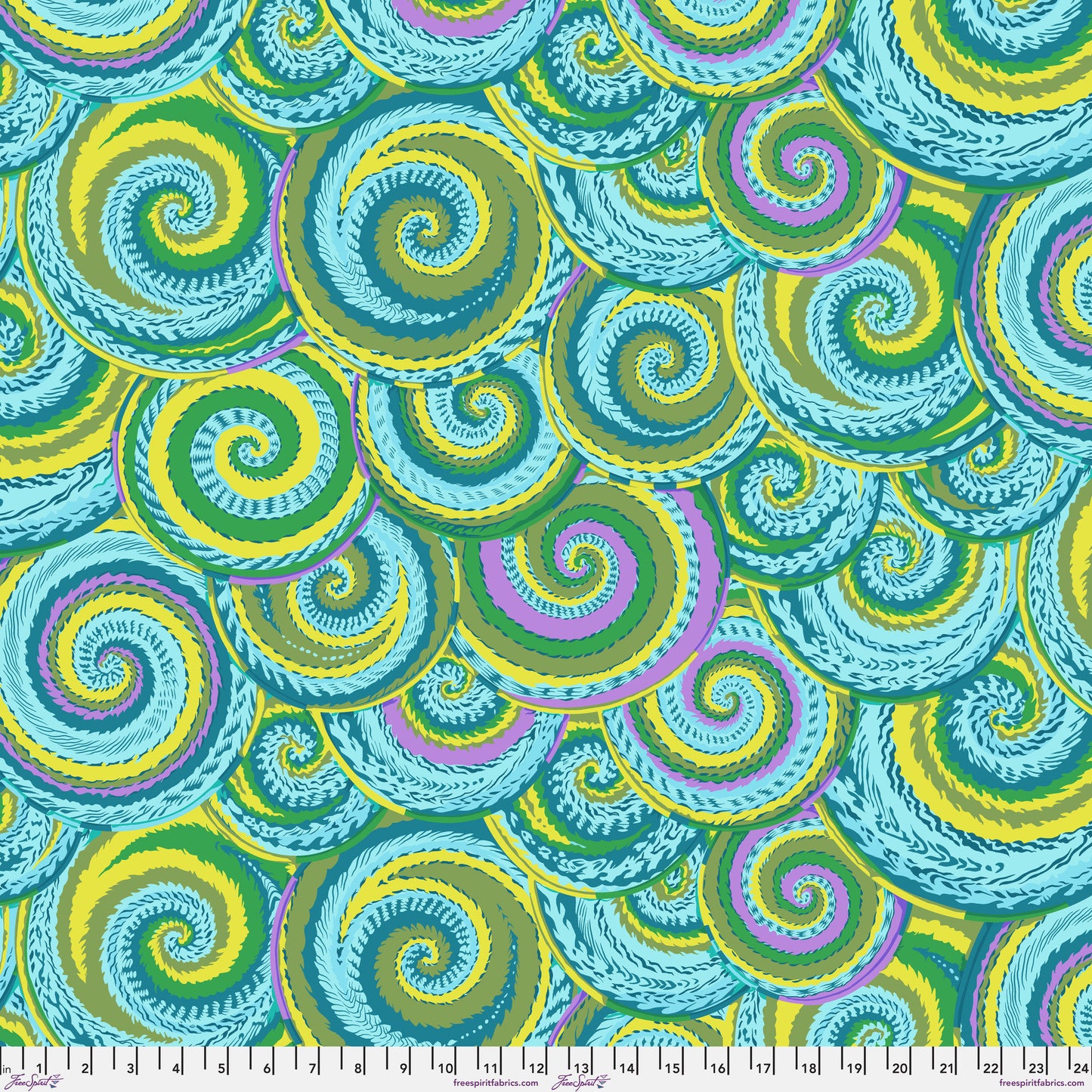 Curly Baskets Green Philip Jacobs Kaffe Fassett Collective February 2024 100% Quilters Cotton Fabric Fetish
