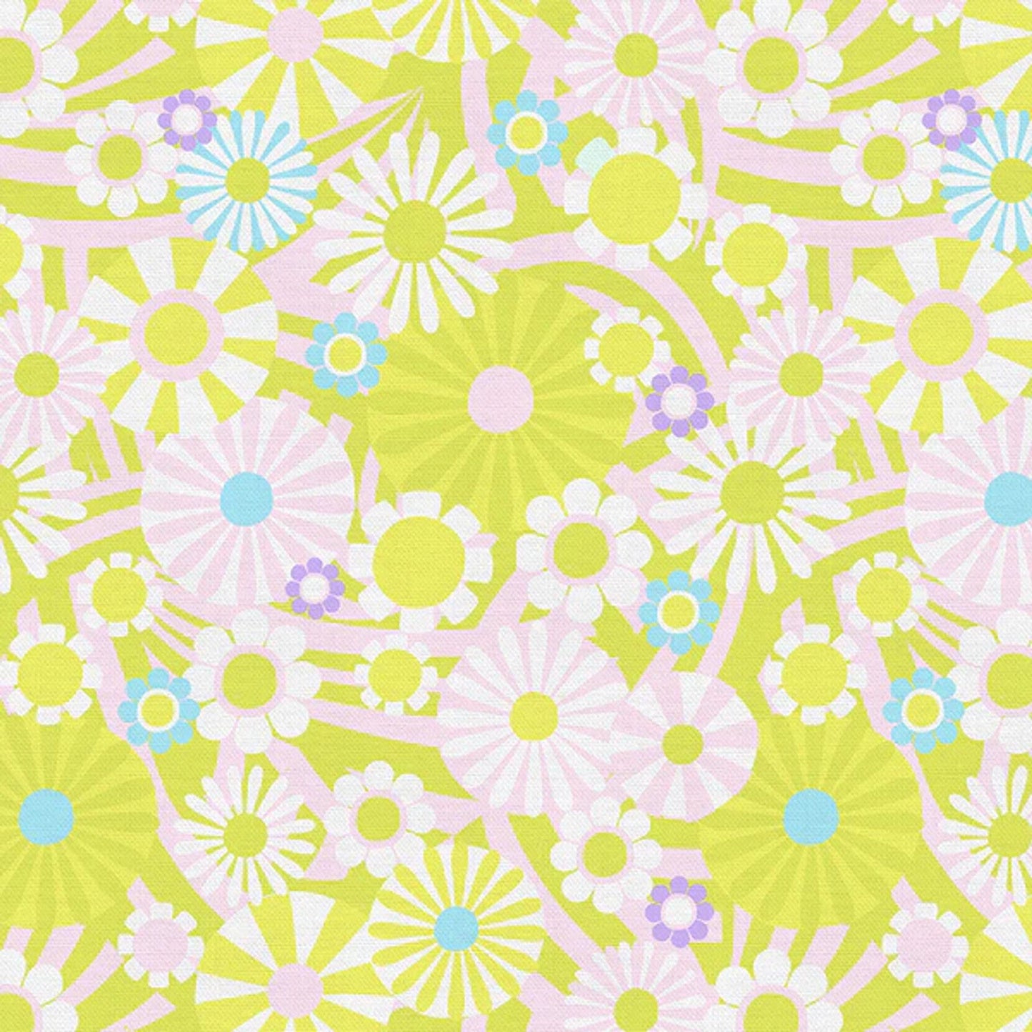 Sunshine Floral Green Goin' Surfin' Lysa Flower Paintbrush Studio Fabric 100% Quilters Cotton 120 24825 Fabric Fetish