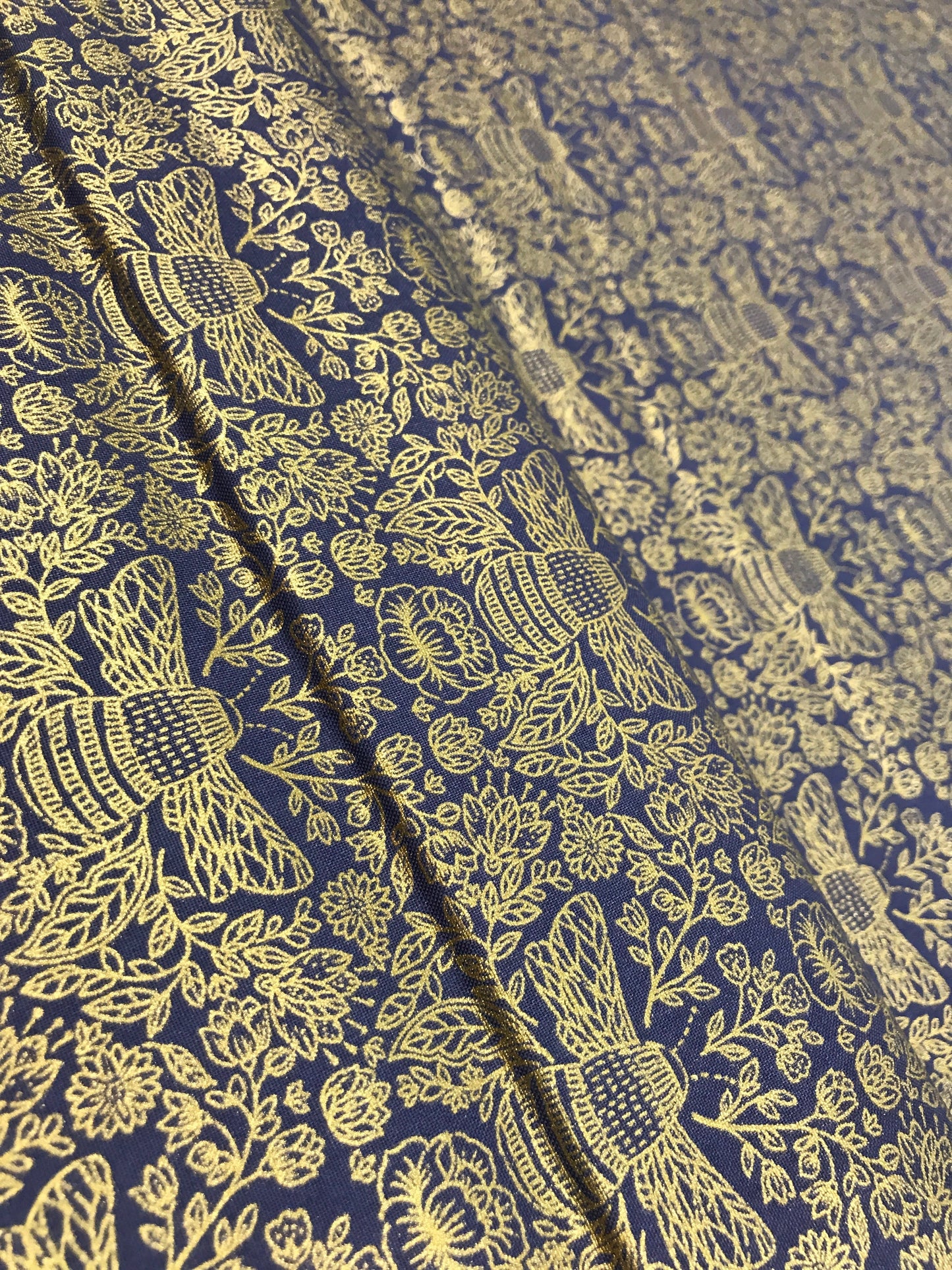 jade mosinski rjr fabrics summer in the cotswolds bees knees twilight metallic Fabric Fetish