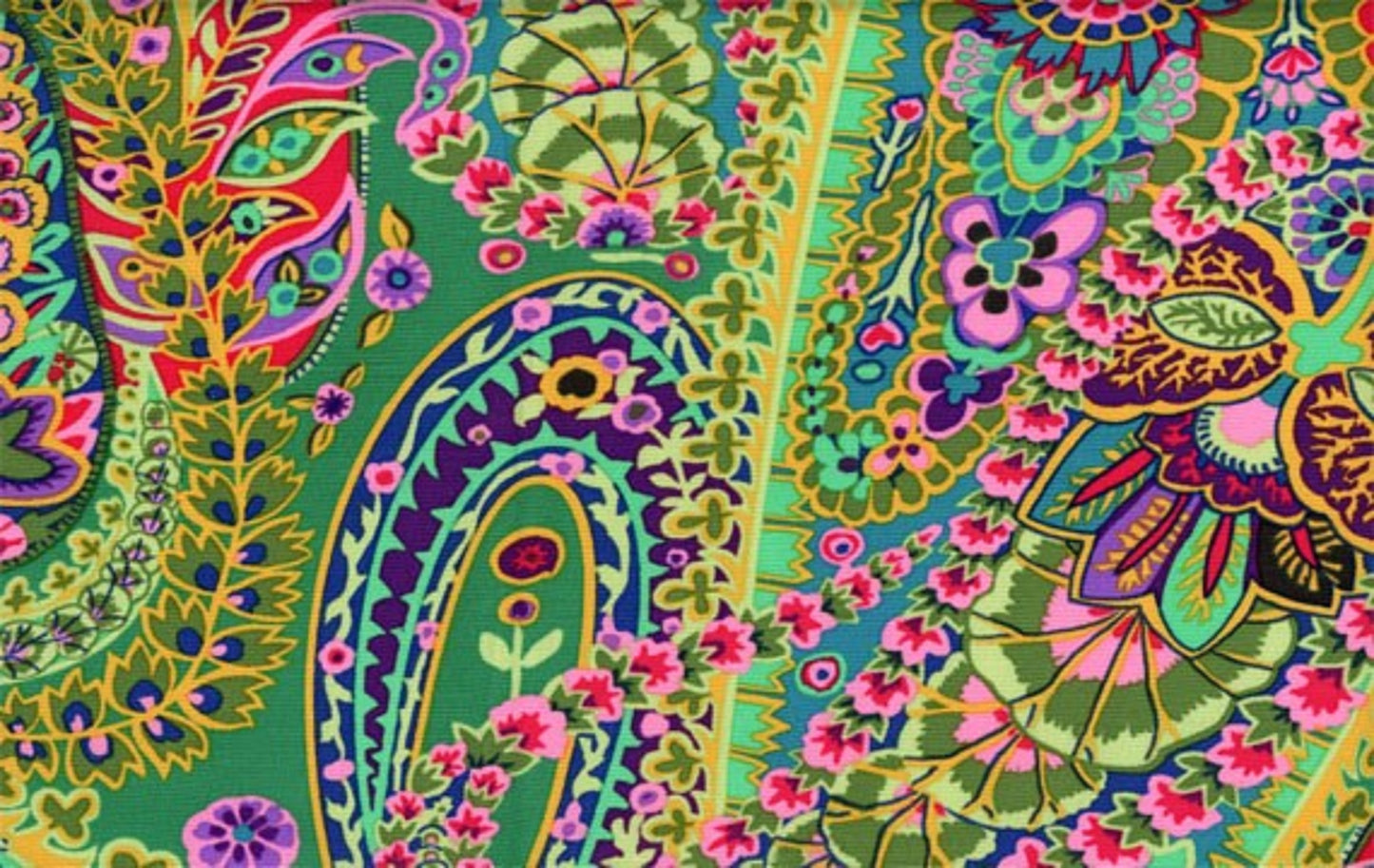 freespirit kaffe fassett jungle paisley green Fabric Fetish