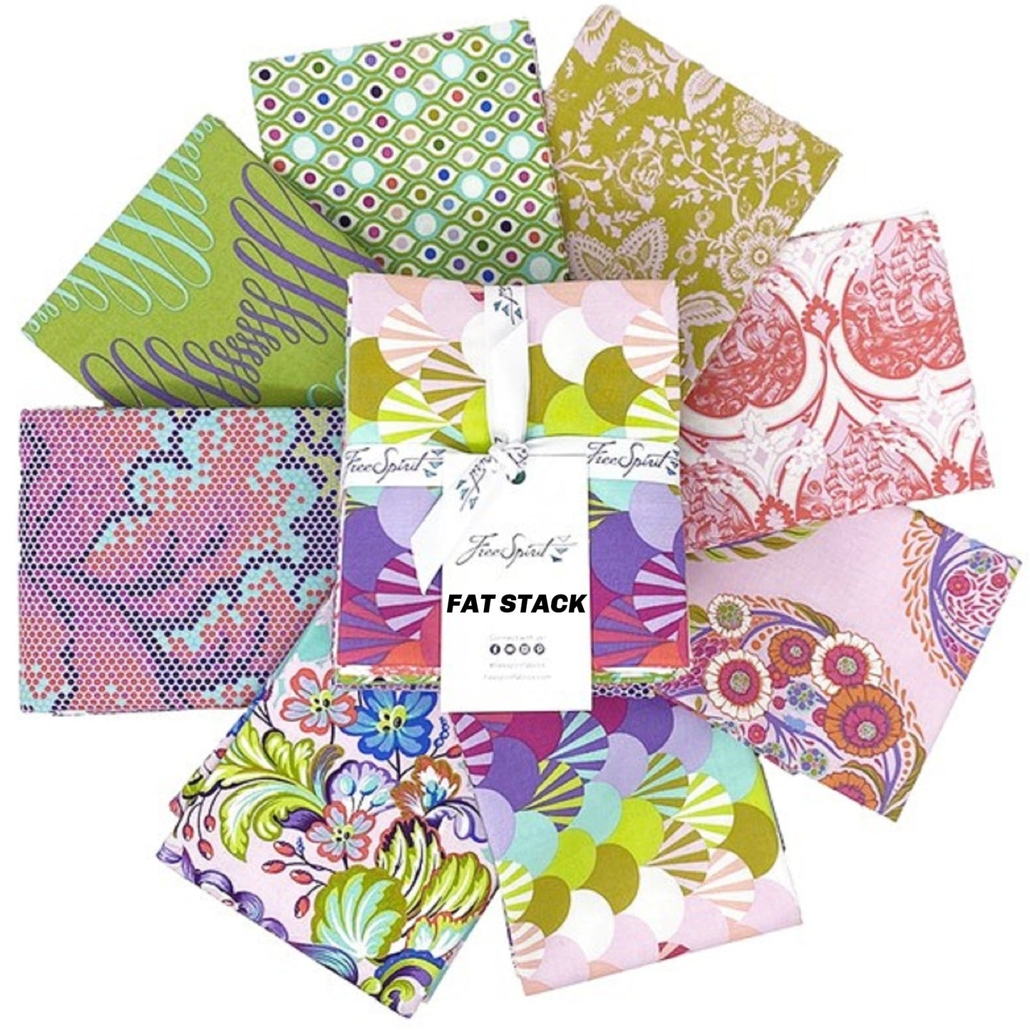 freespirit fabrics tula pink parisville deja vu fat stack bundle 8pcs Fabric Fetish