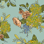 Jayes Bouquet Mint - Jaye Bird - Kori Turner Goodhart - Windham Fabrics 100% Quilters Cotton