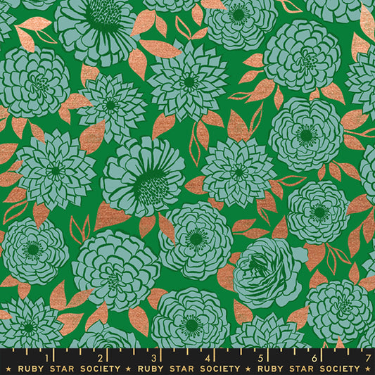 Sparkle Evergreen Copper Metallic - Stay Gold - Melody Miller - Ruby Star Society Fabric - Moda 100% Quilters Cotton - RS0022-17M