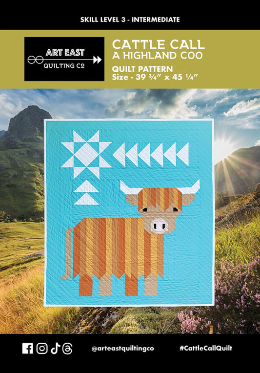 Cattle Call Quilt Pattern A Highland Cow Quilt - Art East Quilting Co - Scrap Friendly