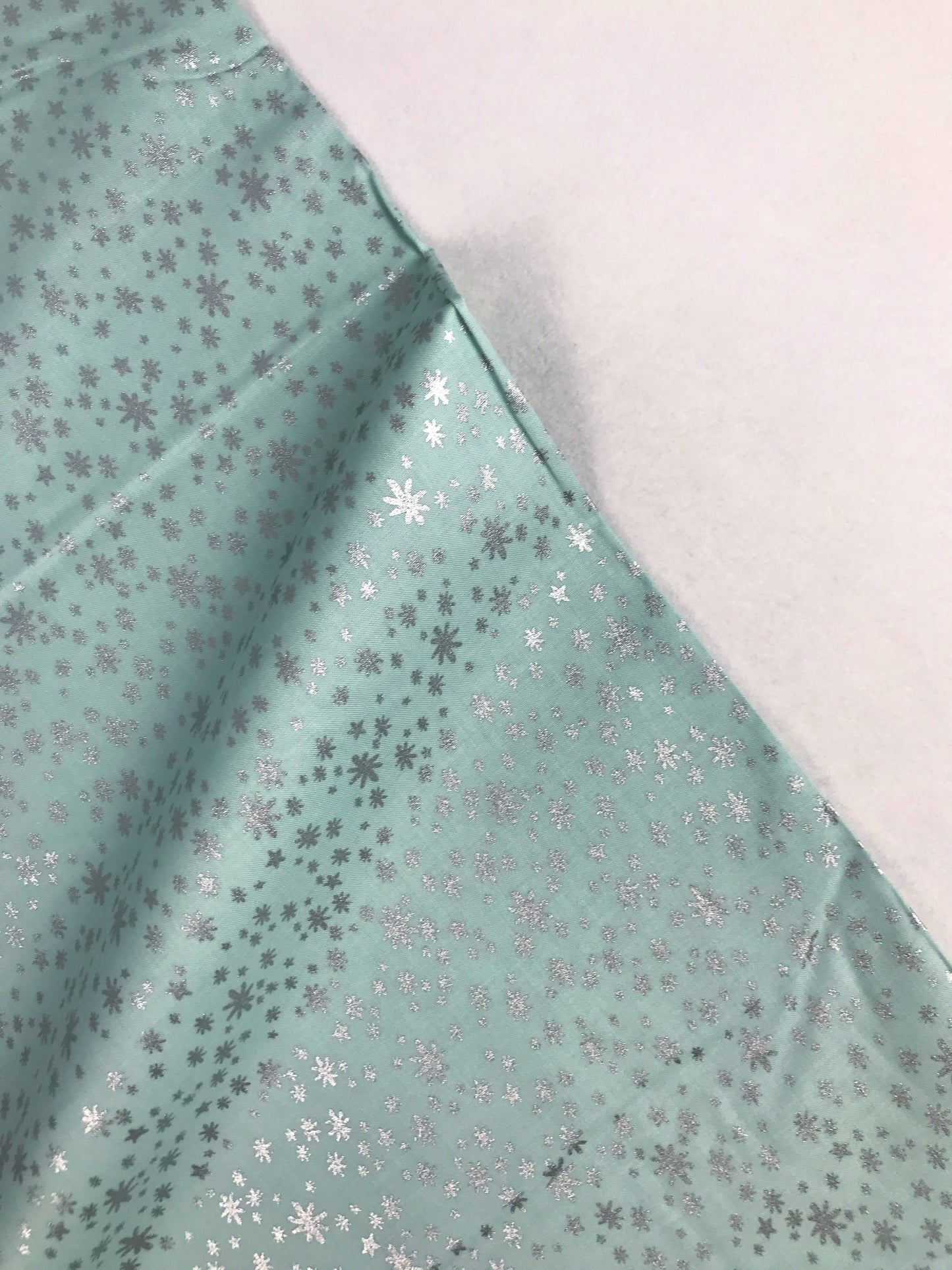 Rifle Paper Co - Cotton + Steel - Holiday Classics - Starry Night Mint Silver Metallic