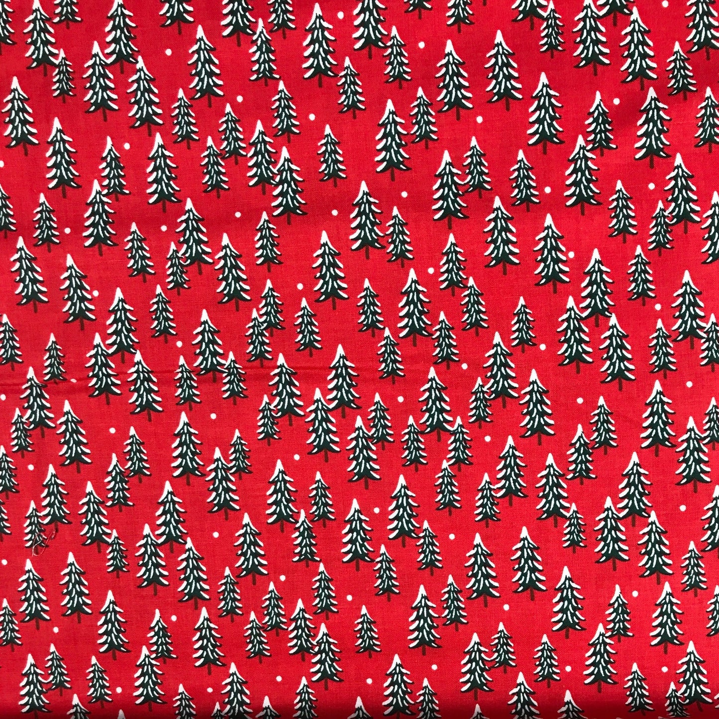 Rifle Paper Co Holiday Classics Fur Trees Red Silver Metallic Fabric Fetish