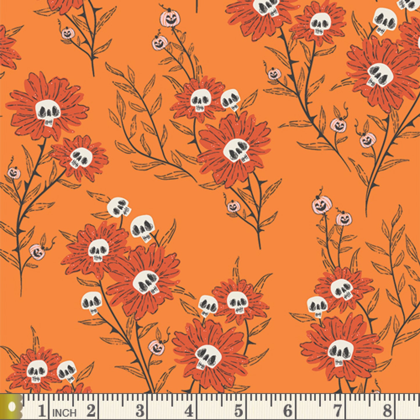 Art Gallery - Spooky 'n Witchy - AGF Studio - Wicked Blooms Spice - Quilters Cotton
