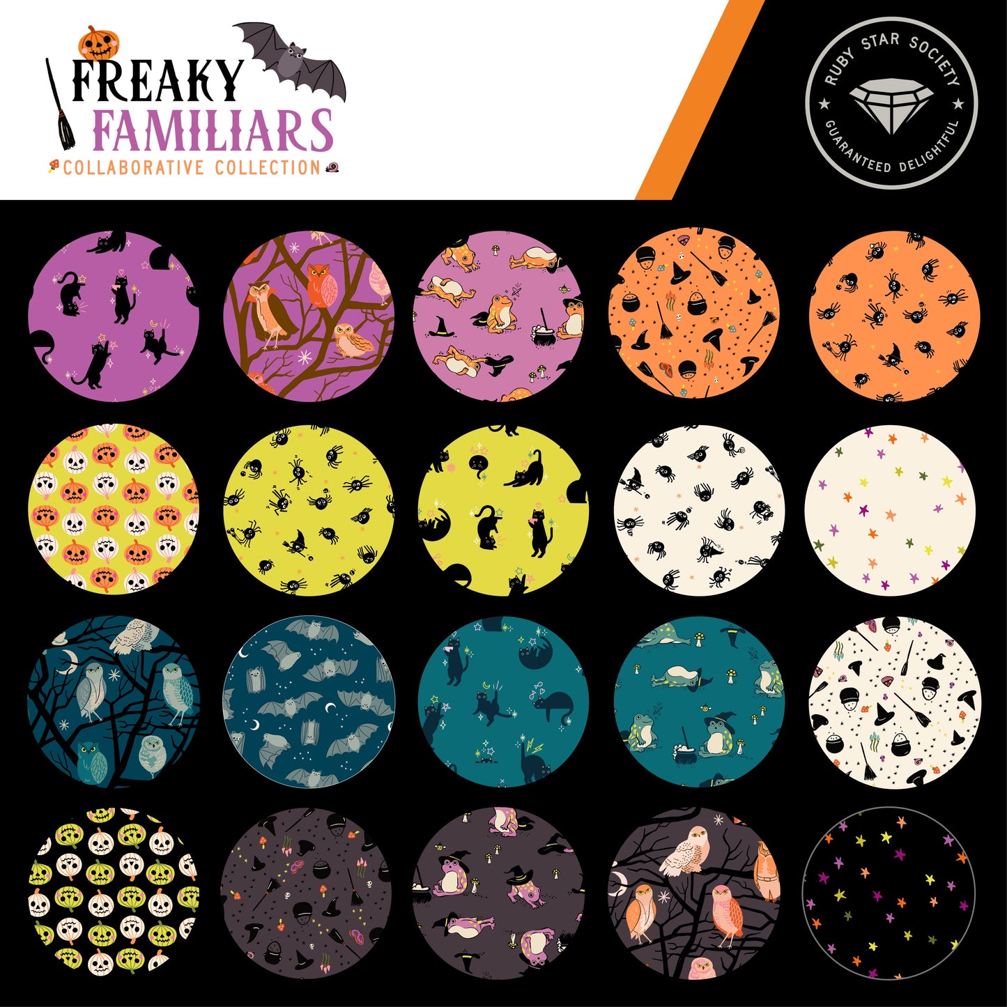 Freaky Familiars 42pc Charm Pack 5"x5" Bundle - Ruby Star Society - Moda