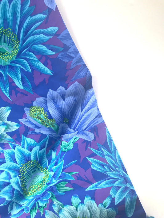 Cactus Flower Blue - Kaffe Fassett Collective - FreeSpirit Fabric