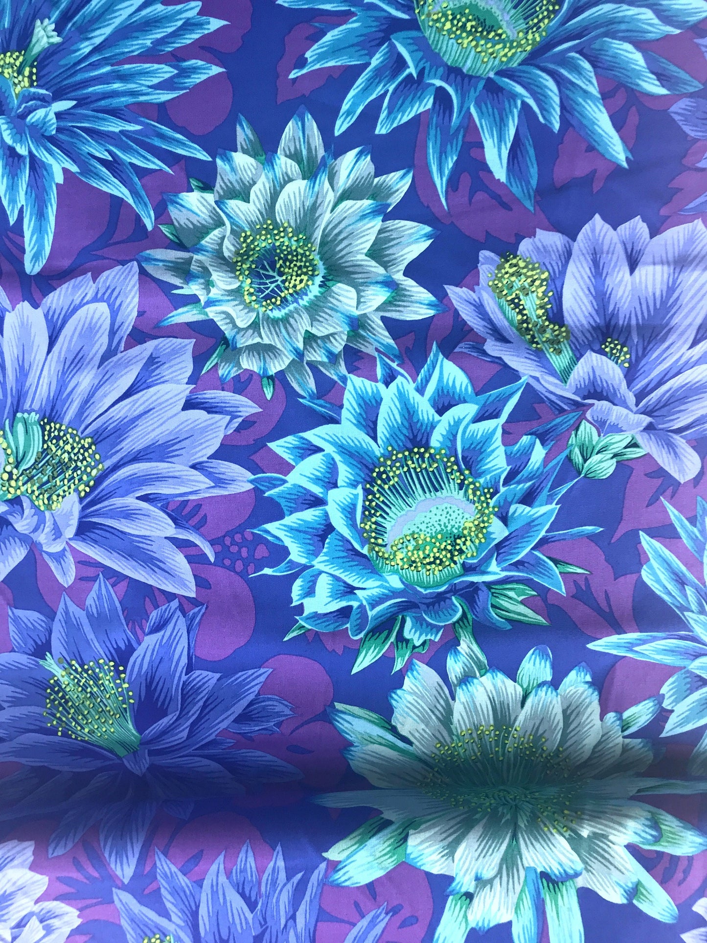 Cactus Flower Blue - Kaffe Fassett Collective - FreeSpirit Fabric