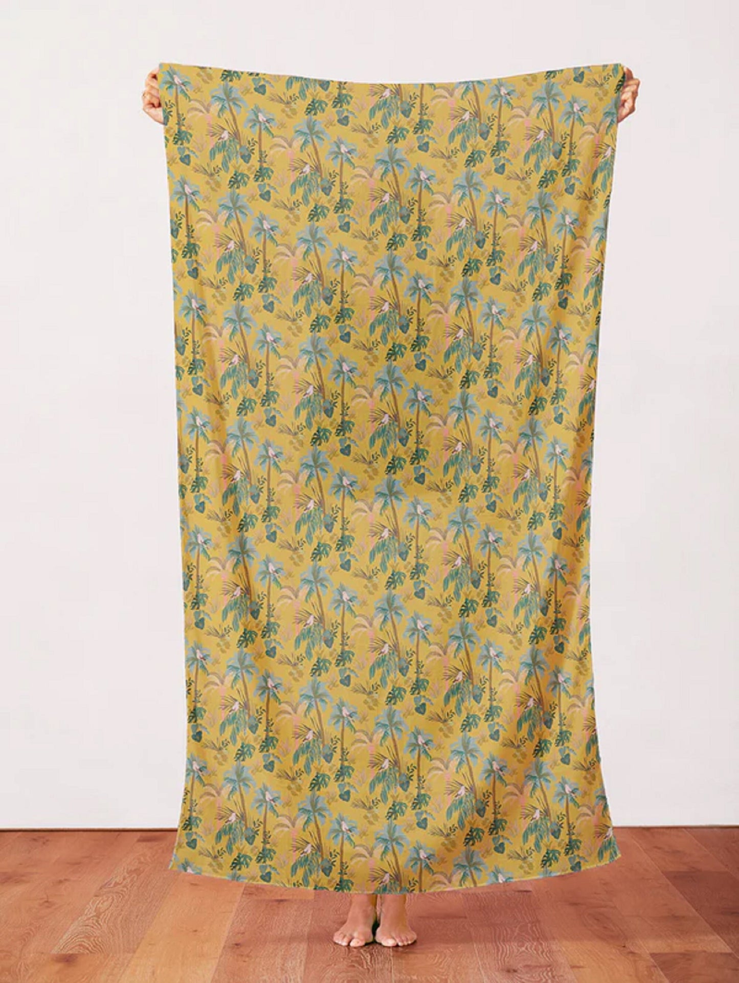 Jungle Bird Chartreuse - Moroccan Sunrise - Teresa Chan - Paintbrush Studio Fabric 100% ORGANIC Cotton CANVAS