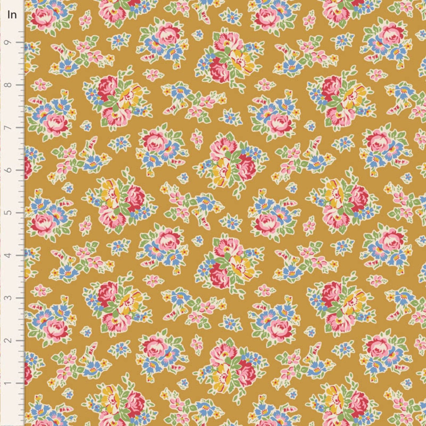 Jubilee 5 Piece Fat Quarter Bundle - Mustard/Pink - Tilda Fabrics TIL300185