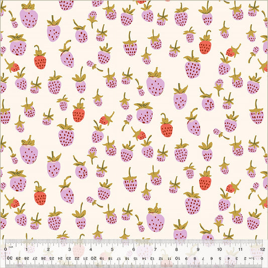 Strawberry Lilac 108" WIDEBACK Heather Ross Windham Fabrics Quilters Cotton Quilt Backing Continuous Half Yard Cuts Fabric Fetish