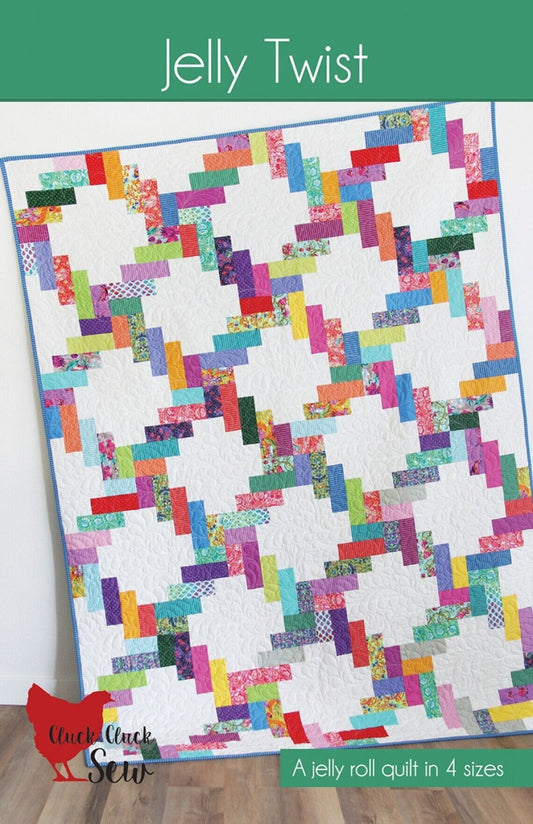 Jelly Twist Quilt Pattern Cluck Cluck Sew Jelly Roll Friendly in 4 Sizes Options Fabric Fetish