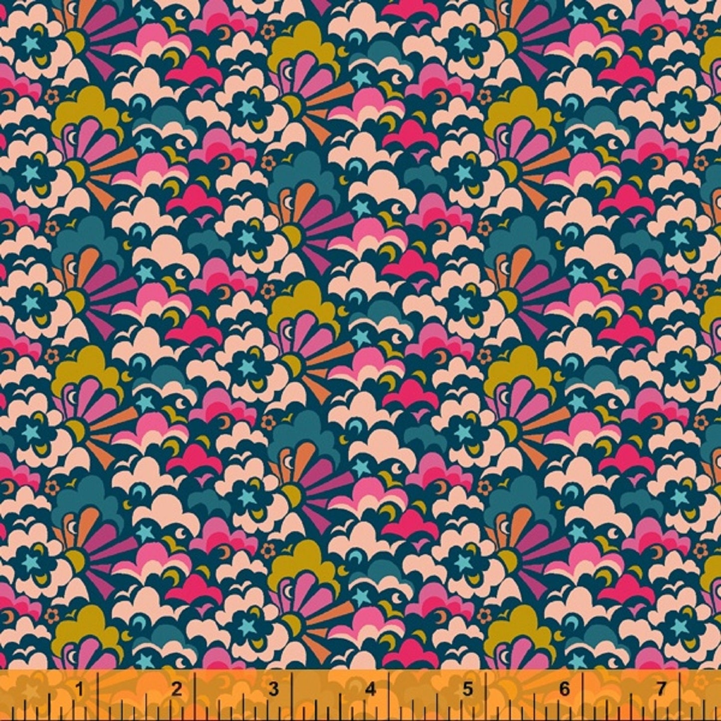 Cloud Puff Pink Eden Sally Kelly Windham Fabrics Quilters Cotton 52807 5 Fabric Fetish