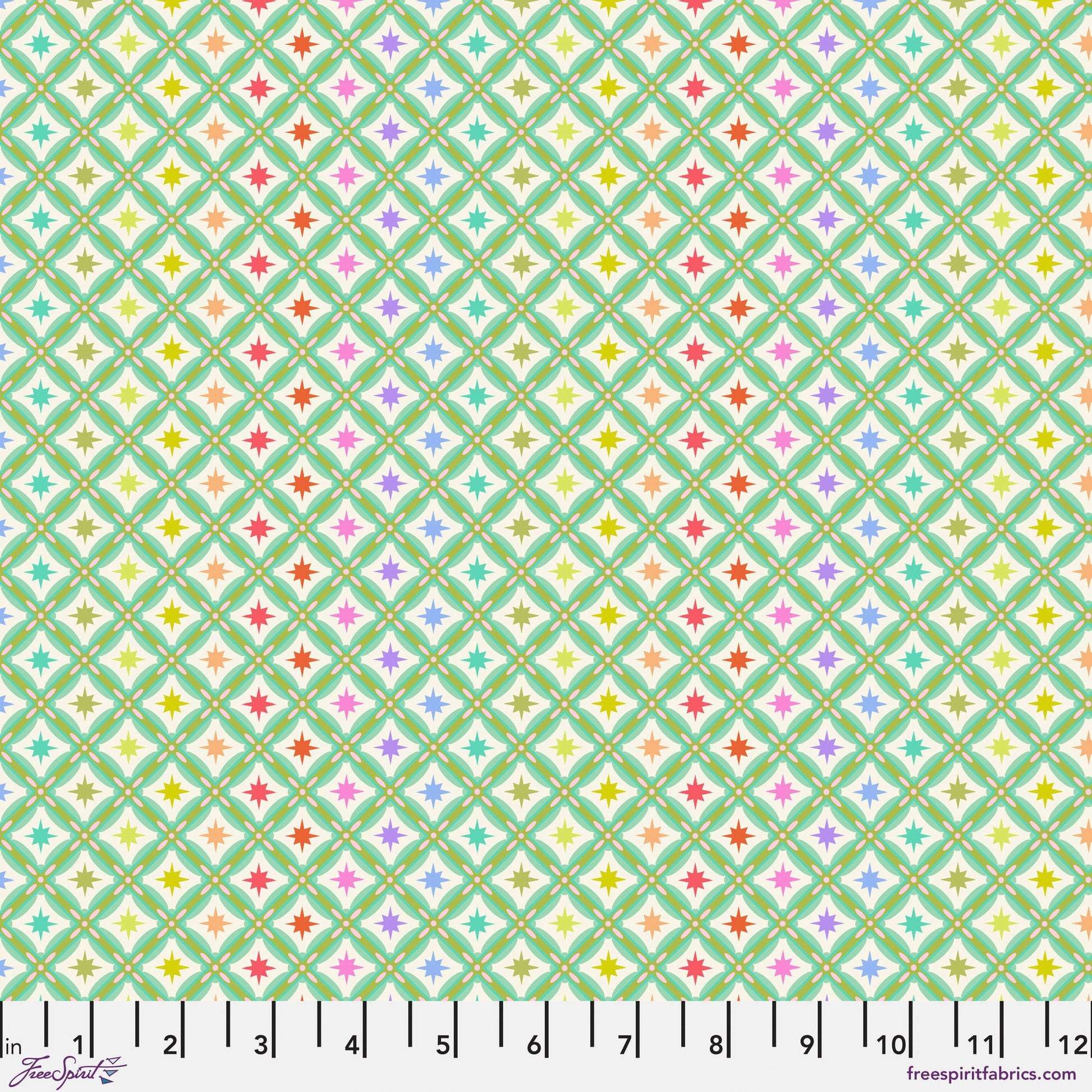 Stargazer Mint ROAR! Tula Pink Freespirit Fabrics 100% Quilters Cotton SHIPPING NOW Fabric Fetish