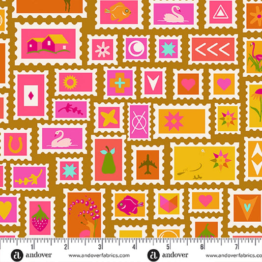 Collector Sunrise Postmark Alison Glass Andover Fabric 100% Quilters Cotton Fabric Fetish