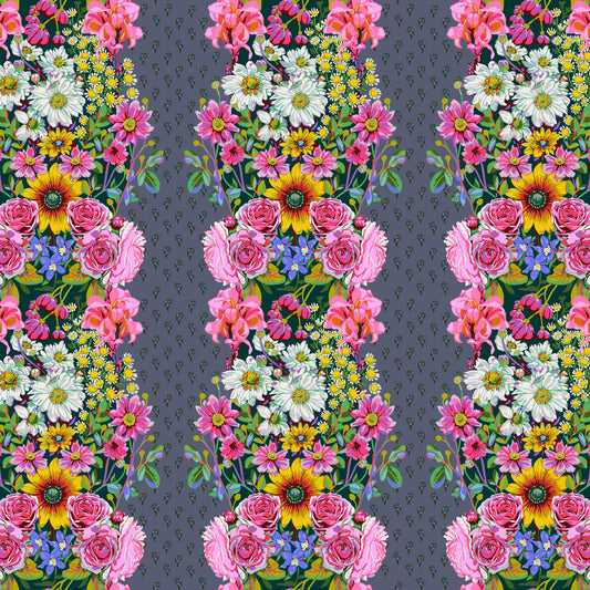 Beata's Garden Steel Good Gracious Anna Maria Horner 100% Quilters Cotton Fabric Fetish