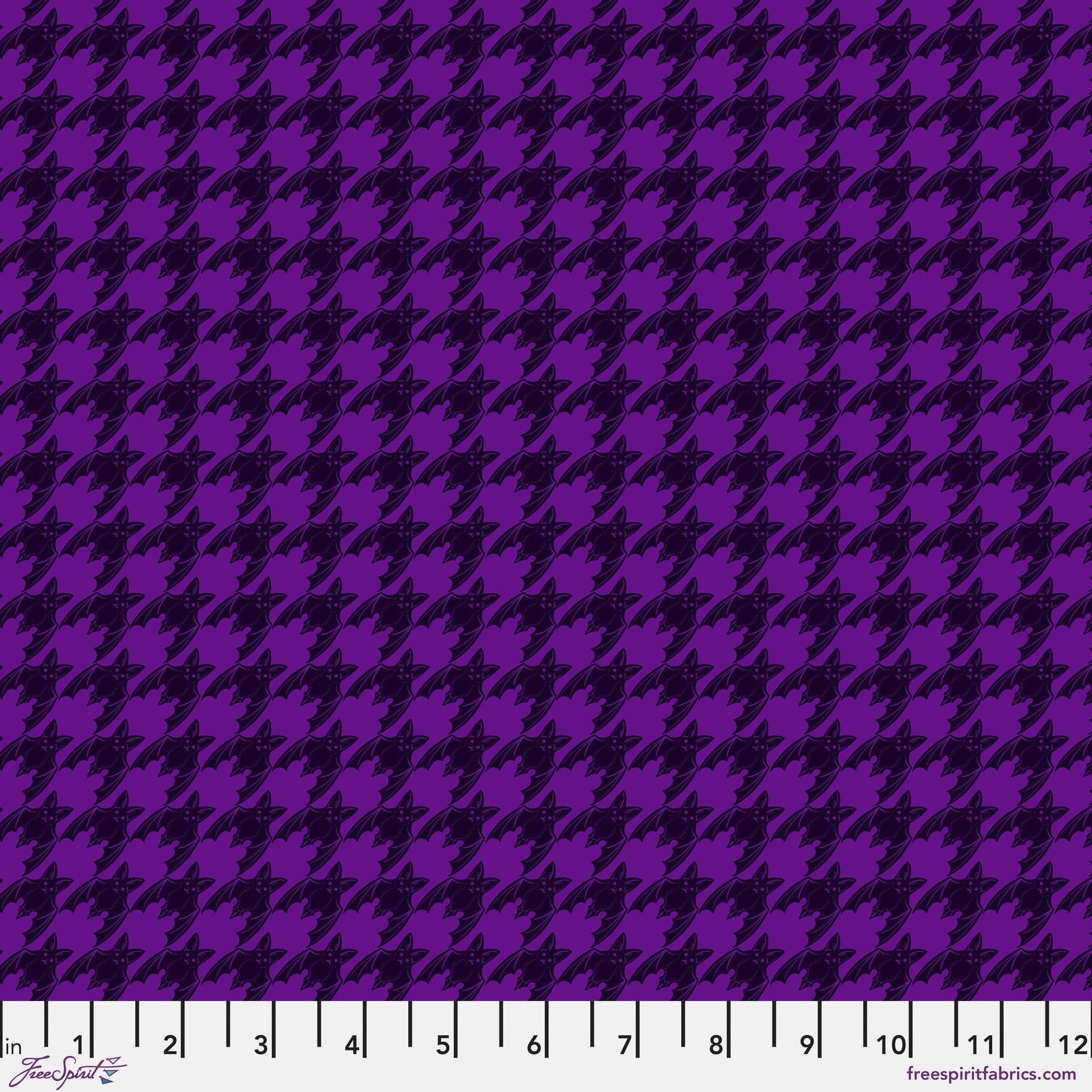 Batstooth Purple Mystic Moonlight Rachel Hauer Freespirit Fabrics 100% Quilters Cotton Fabric Fetish