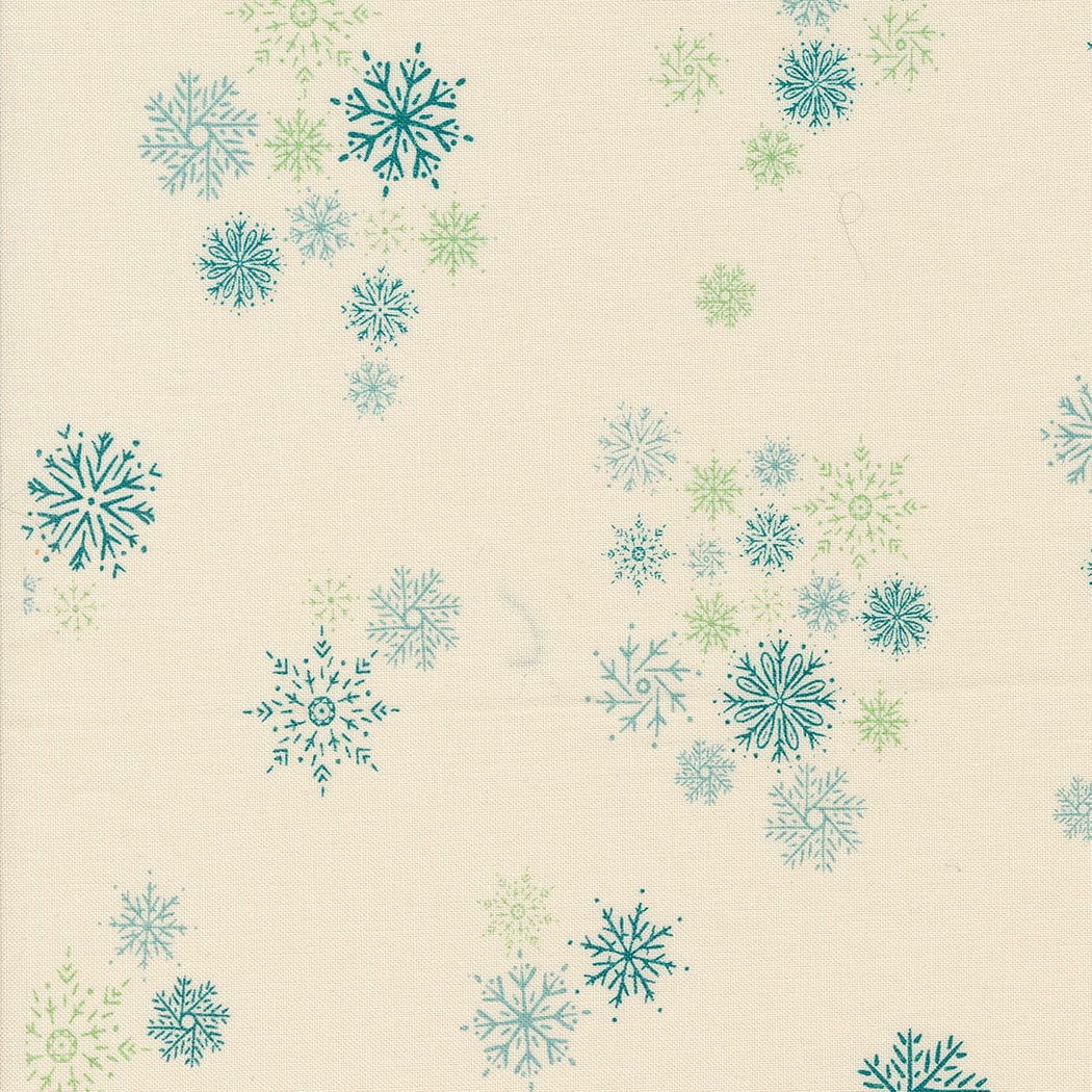 Snowflakes Natural Cozy Wonderland Fancy That Design House Moda Quilters Cotton Fabric Fetish