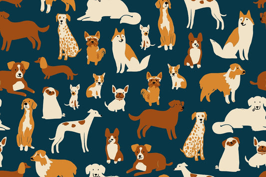 Dog Medley Teal Navy Dog Park Sarah Watts Ruby Star Society Moda 100% Cotton Quilting Fabric Yardage Fabric Fetish