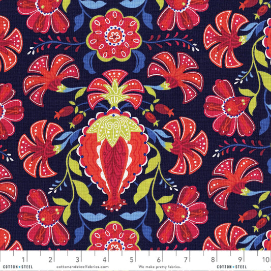 Pomegranate Estate Blue Mirage Alex Anderson RJR Studio Fabrics Quilters Cotton Fabric Fetish