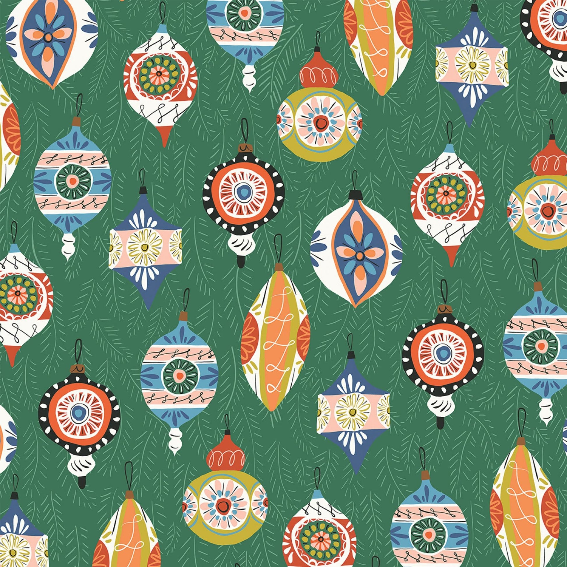 Beautiful Baubles - Tinsel Time! - Louise Cunningham - Cloud 9 Fabrics - Poplin Beautiful Baubles - Tinsel Time! - Louise Cunningham - Cloud 9 Fabrics - Poplin