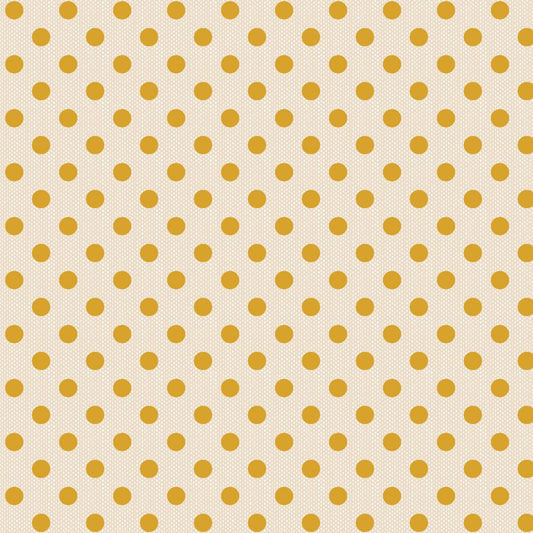 Polkadot Yellow Polka Dot WOVEN Creating Memories Tilda Fabric Tone Finnanger 100% Woven Quilters Cotton Fabric Fetish