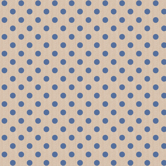 Polkadot Blue Polka Dot WOVEN Creating Memories Tilda Fabric Tone Finnanger 100% Woven Quilters Cotton Fabric Fetish