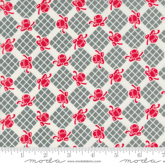 Jingle Bell Plaid Coal Kitty Christmas Urban Chiks Chicks Moda Fabrics 100% Quilters Cotton Fabric Fetish