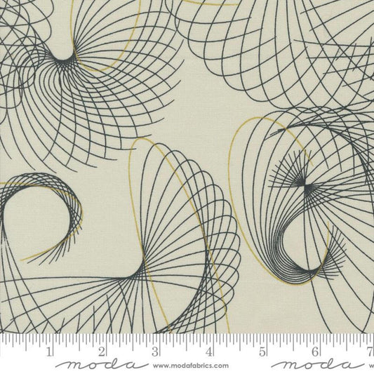 Spirals Ecru Gold Metallic Blender Zen Chic Moda Fabric Fetish