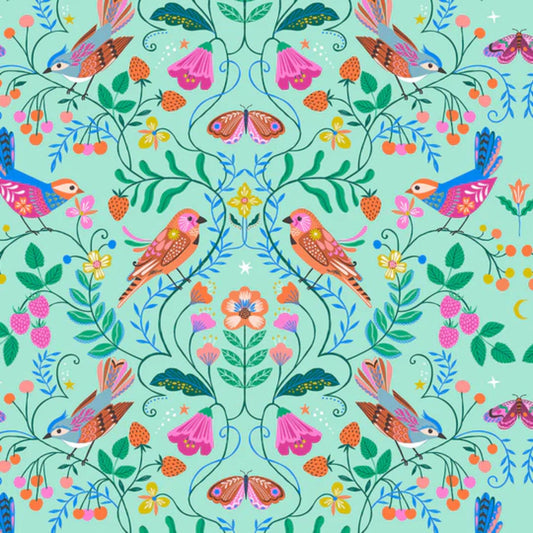 Bird Garden Songbird Bethan Janine Dashwood Studio Quilters Cotton Fabric Fetish