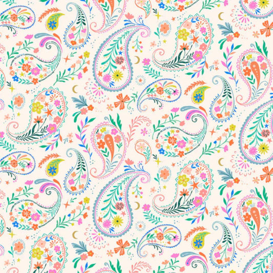 Paisley Songbird Bethan Janine Dashwood Studio Quilters Cotton Fabric Fetish