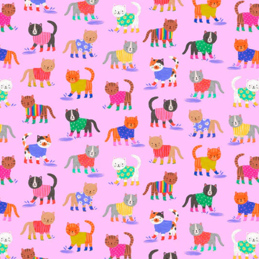 Cats Whiskers Splash Kate McFarlane Dashwood Studio Quilters Cotton Fabric Fetish