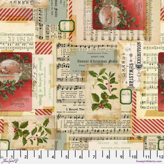 Holiday Collage Multi Holidays Past Tim Holtz 100% Quilters Cotton Fabric Fetish