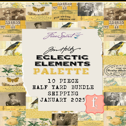 January - Palette Yellow -  10pc Fat Quarter or Half Yard Bundles- Eclectic Elements - Tim Holtz - FreeSpirit Fabrics