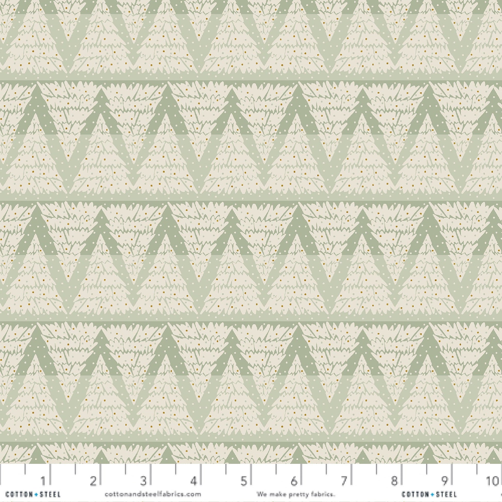 Tree Hunt Hemlock Tinsel On the Trail Ash Cascade Cotton + Steel Quilters Cotton Fabric Fetish