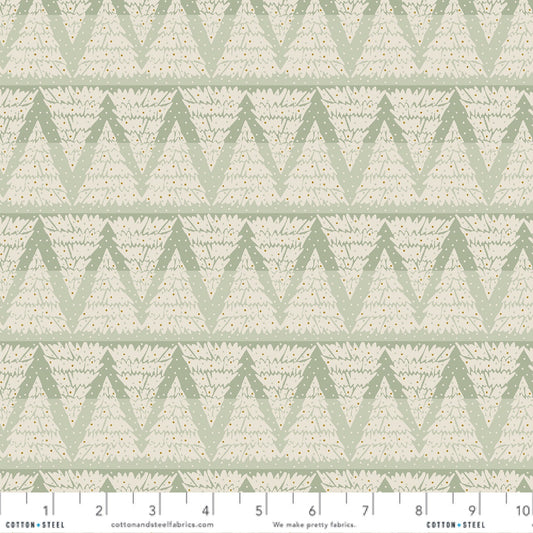 Tree Hunt Hemlock Tinsel On the Trail Ash Cascade Cotton + Steel Quilters Cotton Fabric Fetish