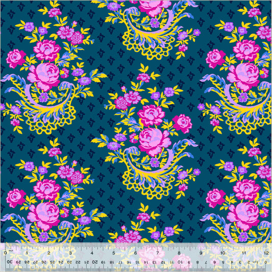 Michelle Dark Teal West Palm Beach Jennifer Paganelli Windham Fabrics 100% Quilters Cotton Fabric Fetish