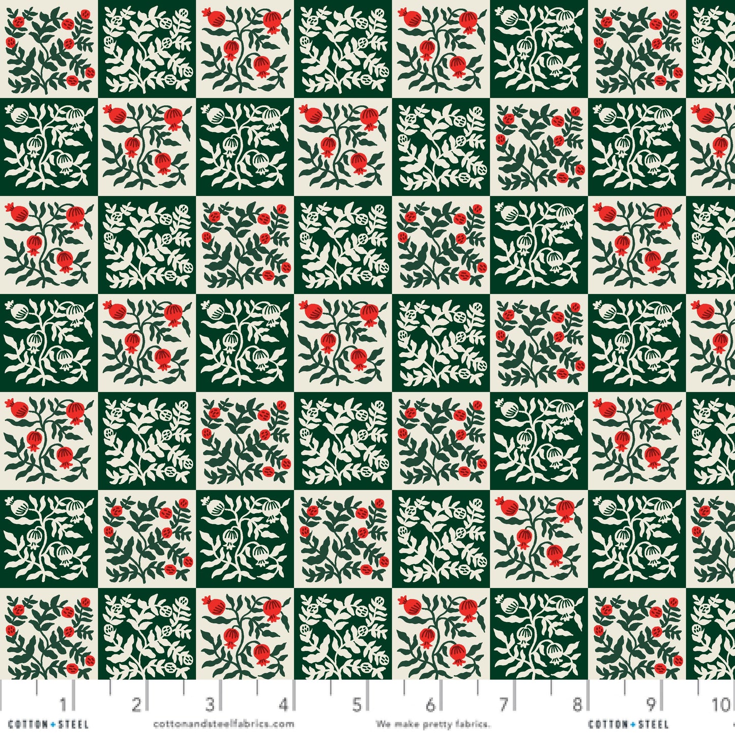 Yuletide Floral Evergreen Holiday Classics III Anna Bond Rifle Paper Co Cotton + Steel Quilters Cotton Fabric Fetish