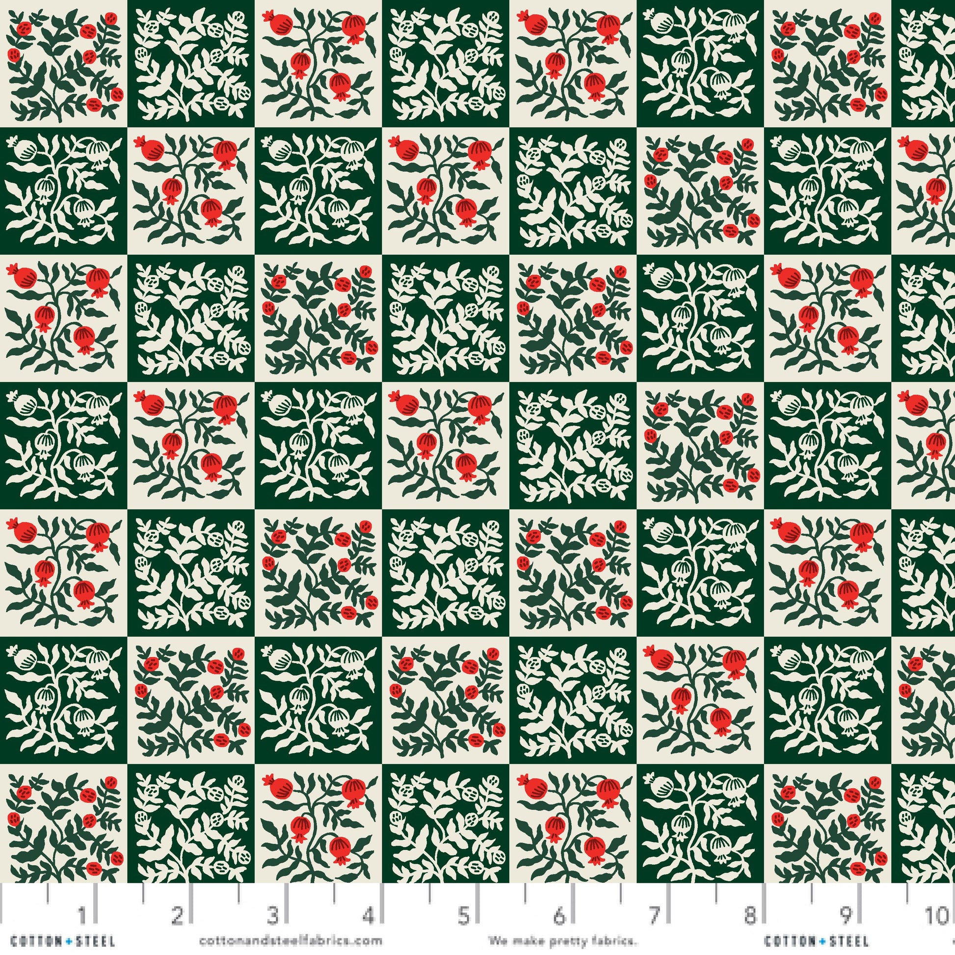 Yuletide Floral Evergreen Holiday Classics III Anna Bond Rifle Paper Co Cotton + Steel Quilters Cotton Fabric Fetish