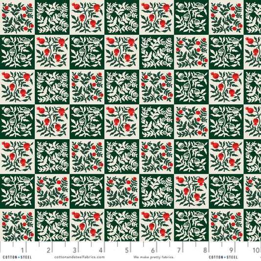 Yuletide Floral Evergreen Holiday Classics III Anna Bond Rifle Paper Co Cotton + Steel Quilters Cotton Fabric Fetish