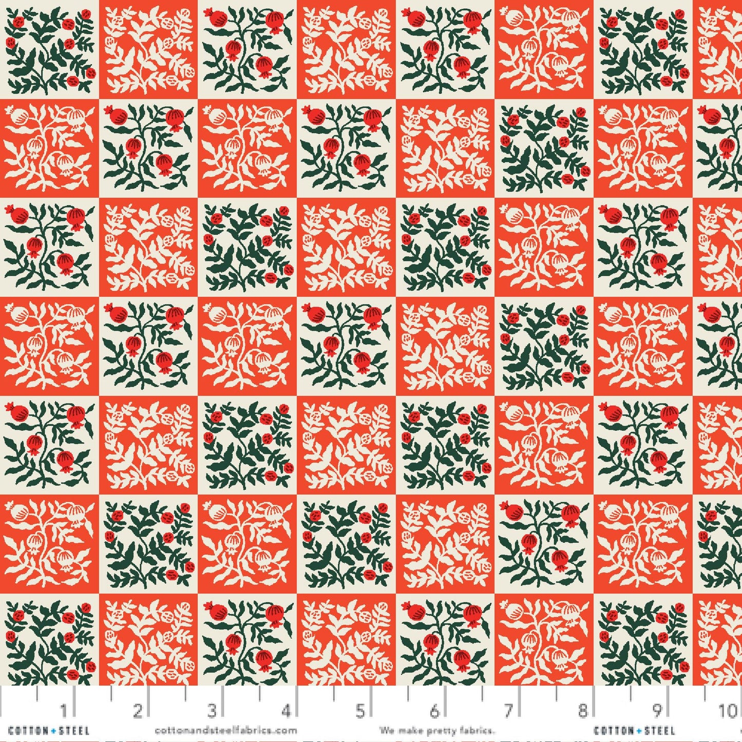 Yuletide Floral Red Holiday Classics III Anna Bond Rifle Paper Co Cotton + Steel Quilters Cotton Fabric Fetish