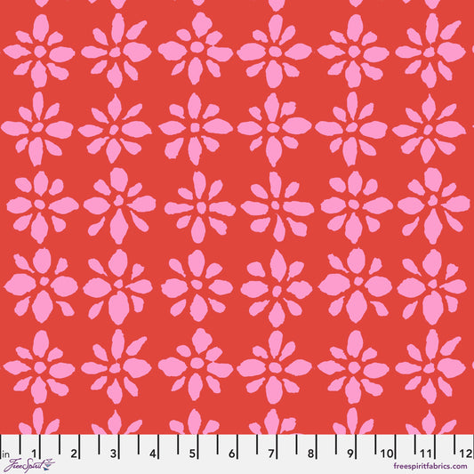 Snow Flower Red Kaffe Fassett Collective August 2024 Brandon Mably FreeSpirit Fabric PWBM094 RED 100% Quilters Cotton Fabric Fetish