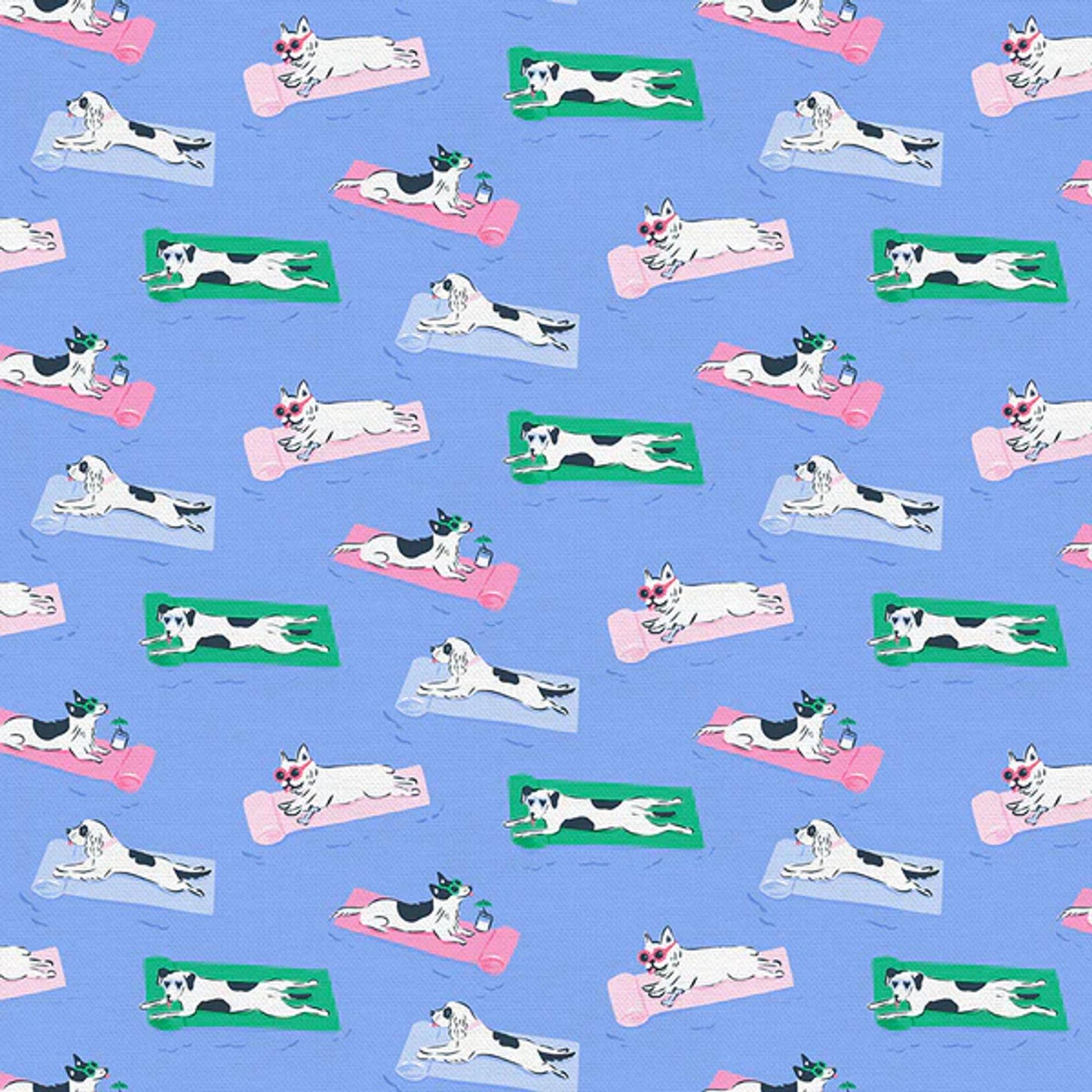 Pool Float Dogs Blue Country Club Canines Krissy Mast Paintbrush Studio Fabric 100% Quilters Cotton Fabric Fetish