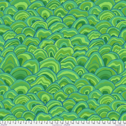 Wobble Green Brandon Mably Kaffe Fassett Collective August 2024 PWBM092 GREEN 100% Quilters Cotton Fabric Fetish