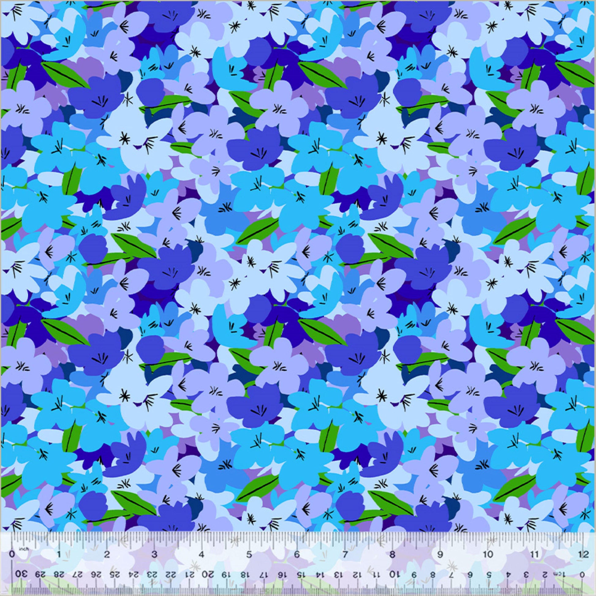 Lucia Cobalt West Palm Beach Jennifer Paganelli Windham Fabrics 100% Quilters Cotton Fabric Fetish