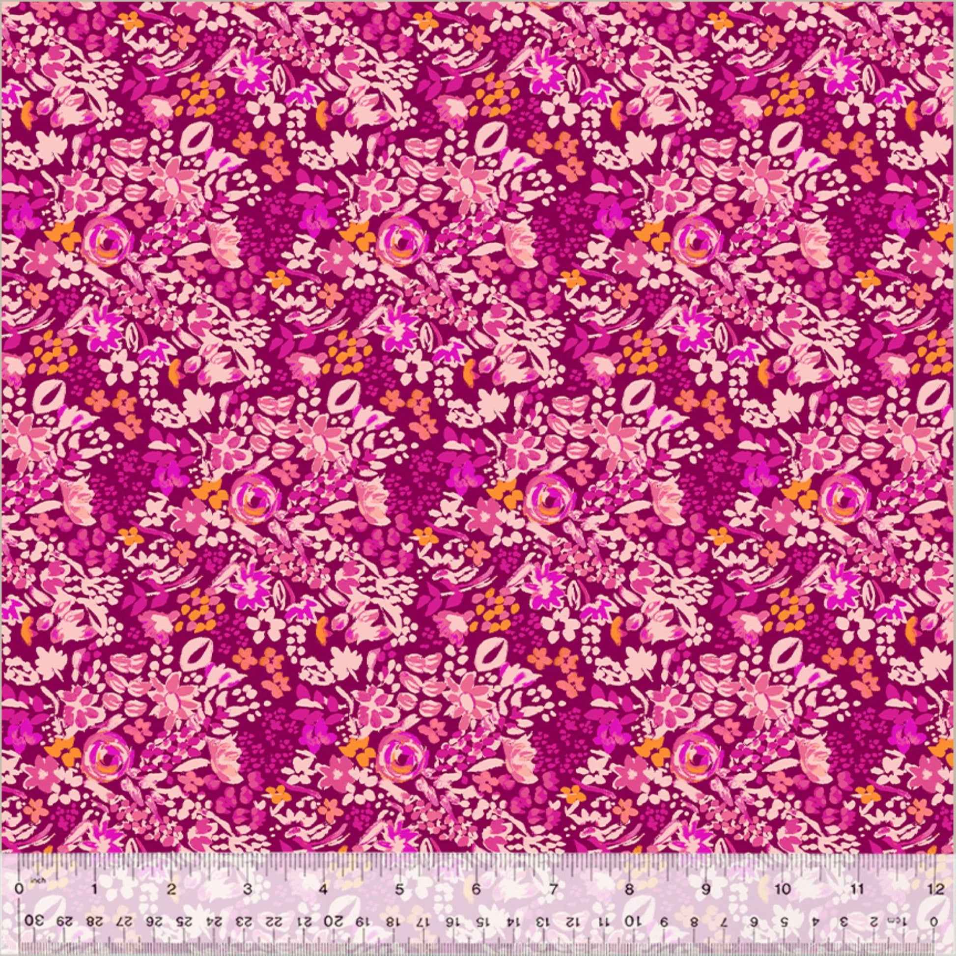 Joanna Dark Magenta West Palm Beach Jennifer Paganelli Windham Fabrics 100% Quilters Cotton Fabric Fetish